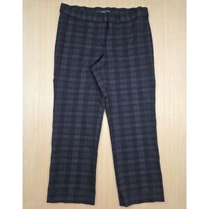 Amanda + Chelsea Women's Black Gray Plaid Capri Crop Dress Pants Size 10